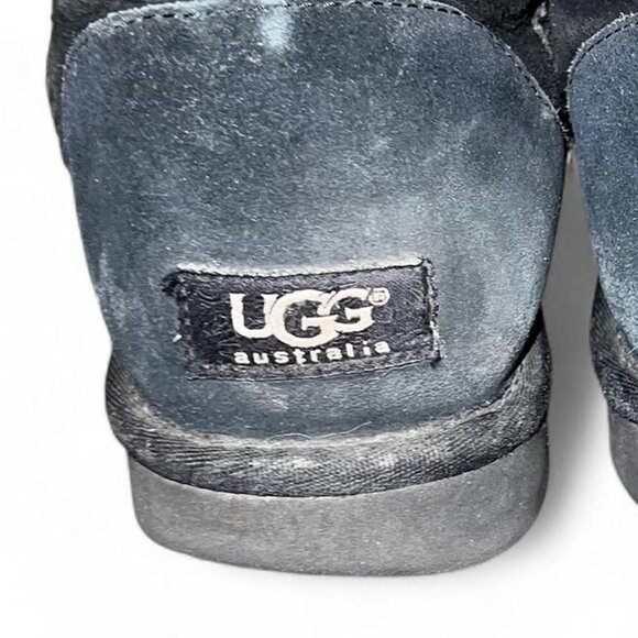 AUTHENTIC Black Short Suede Ugg Boots - Picture 4 of 5